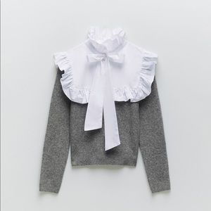 NWT Zara Ruffle Bow Sweater Size Small